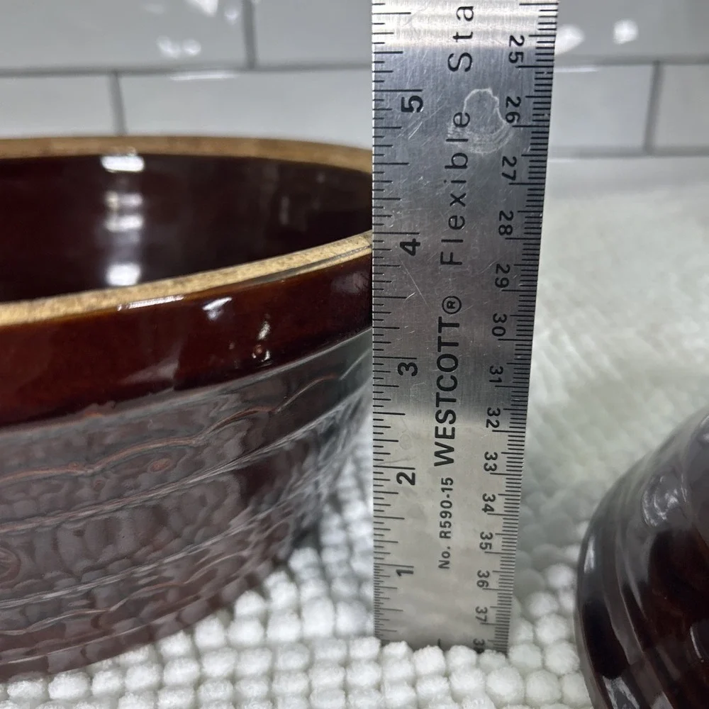 VTG 1950s Marcrest Colorado Brown Stoneware 3 Qt Dutch Oven Casserole w/Lid